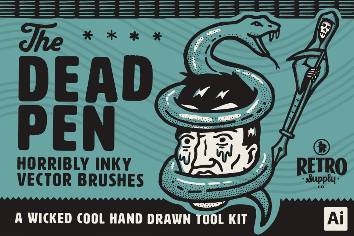 The Dead Pen | A Wicked Cool Hand Drawn Tool Kit for Adobe Illustrator