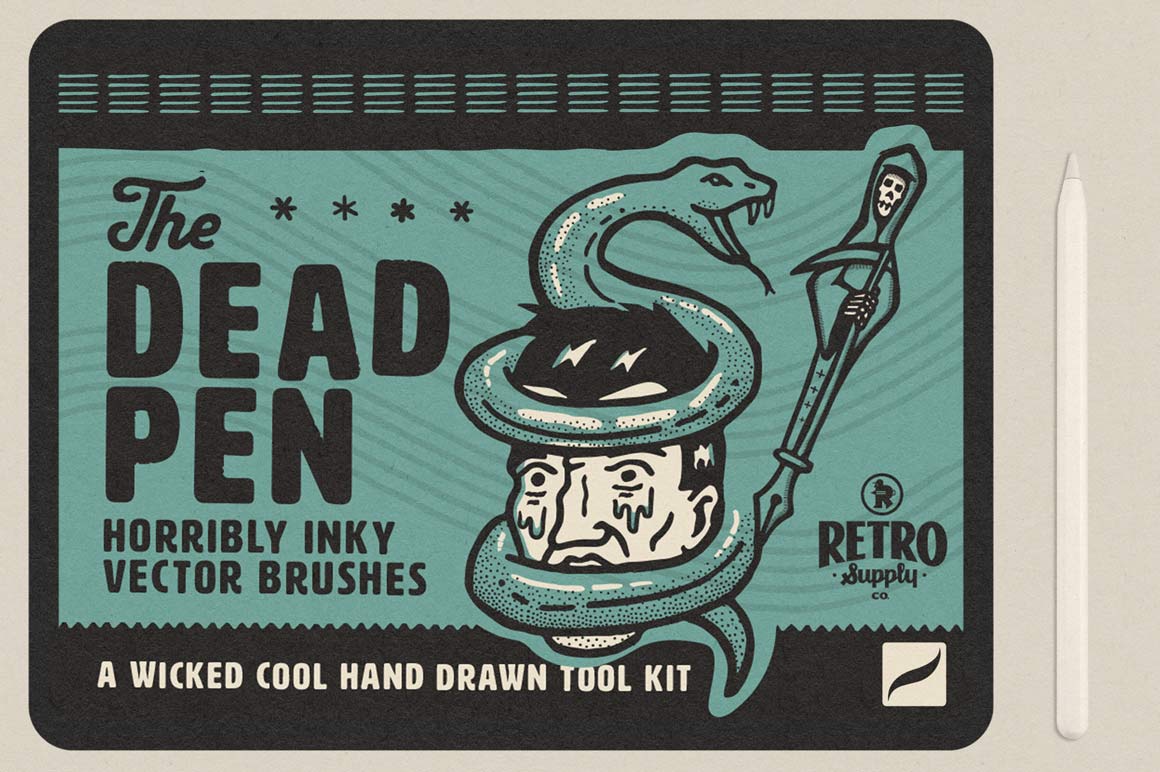 Hand Drawn Antique Lock and Key Procreate Stamp Brush Set 