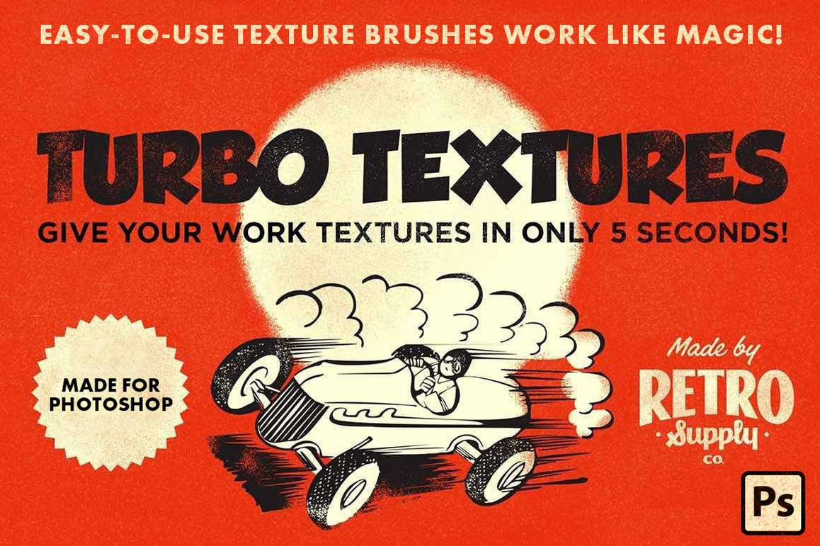 Turbo Texture Turbo Textures Brush Kit for Adobe Photoshop - RetroSupply Co.