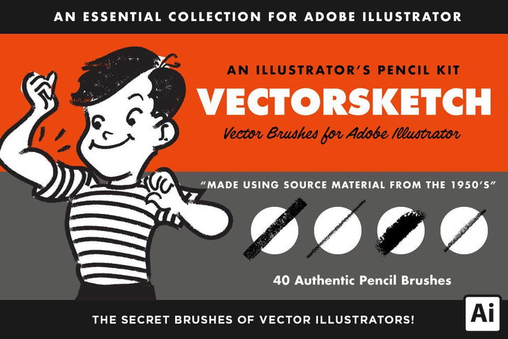 VectorSketch | Charcoal Pencils for Adobe Illustrator