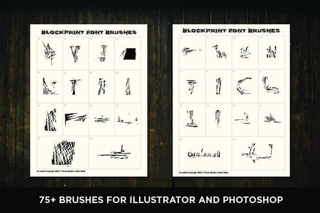 Blockprint Font & Brush Pack Fonts RetroSupply Co 