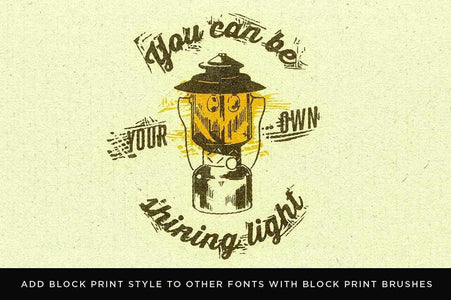 Blockprint Font & Brush Pack Fonts RetroSupply Co 