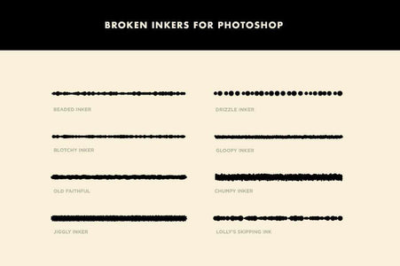 Broken Inkers Brush Set for Adobe Photoshop Adobe Photoshop RetroSupply Co. 