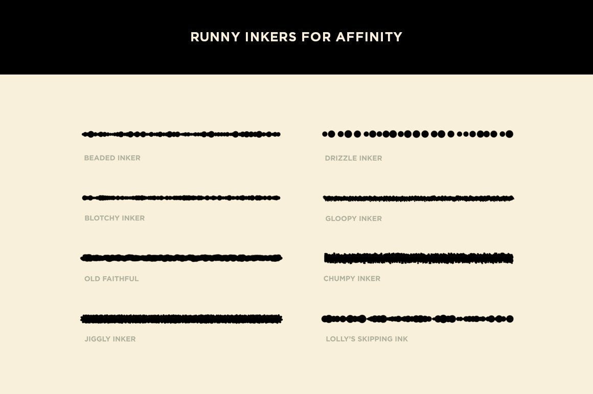 Broken Inkers Brush Set for Affinity Affinity Designer Brushes RetroSupply Co. 