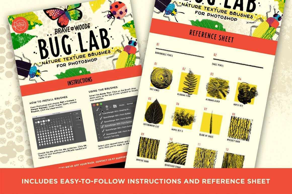 Bug Lab | Nature Texture Brushes for Photoshop Brushes RetroSupply Co. 