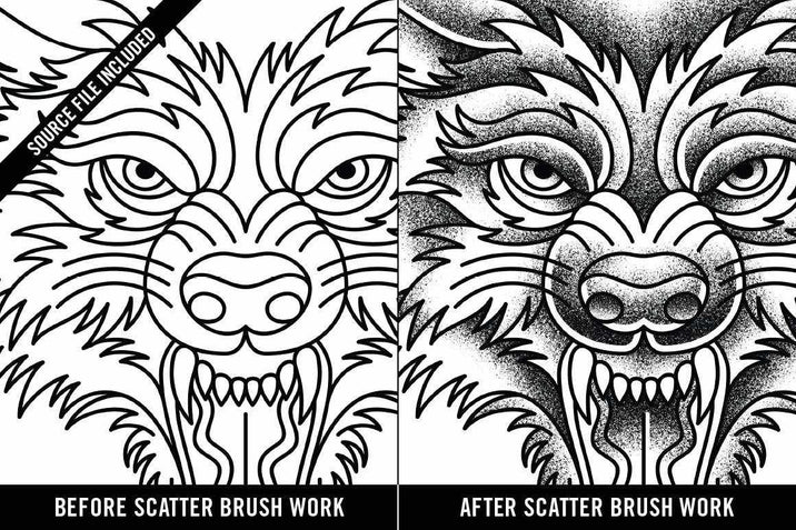 Doggone Grainy Scatter Brushes by Von Glitschka | for Illustrator Adobe Illustrator RetroSupply Co. 