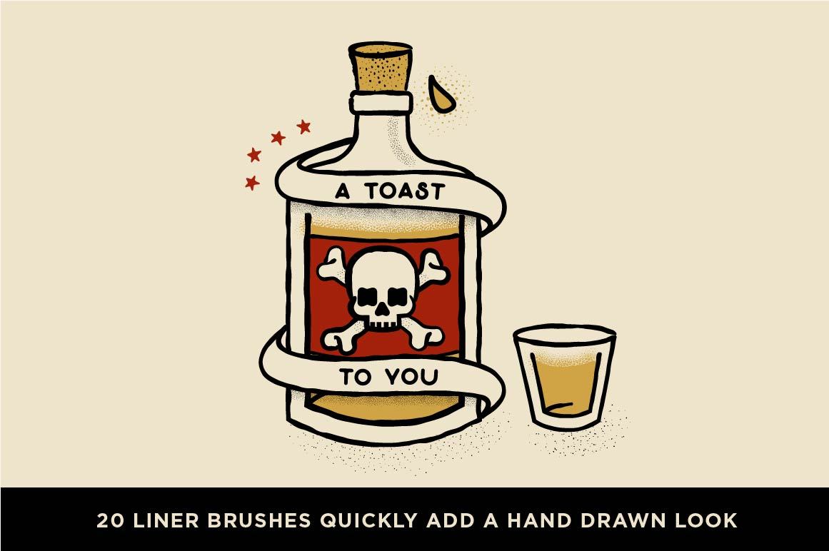 Drunk Sailor | Vector Stippling Brushes & More Adobe Illustrator RetroSupply Co 