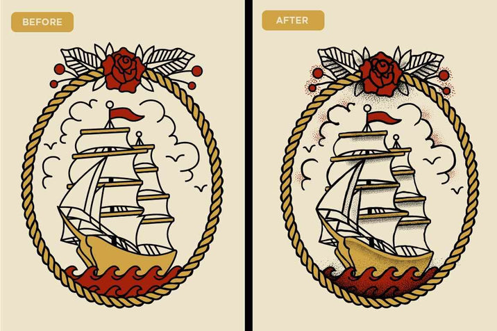 Drunk Sailor | Vector Stippling Brushes & More Adobe Illustrator RetroSupply Co 