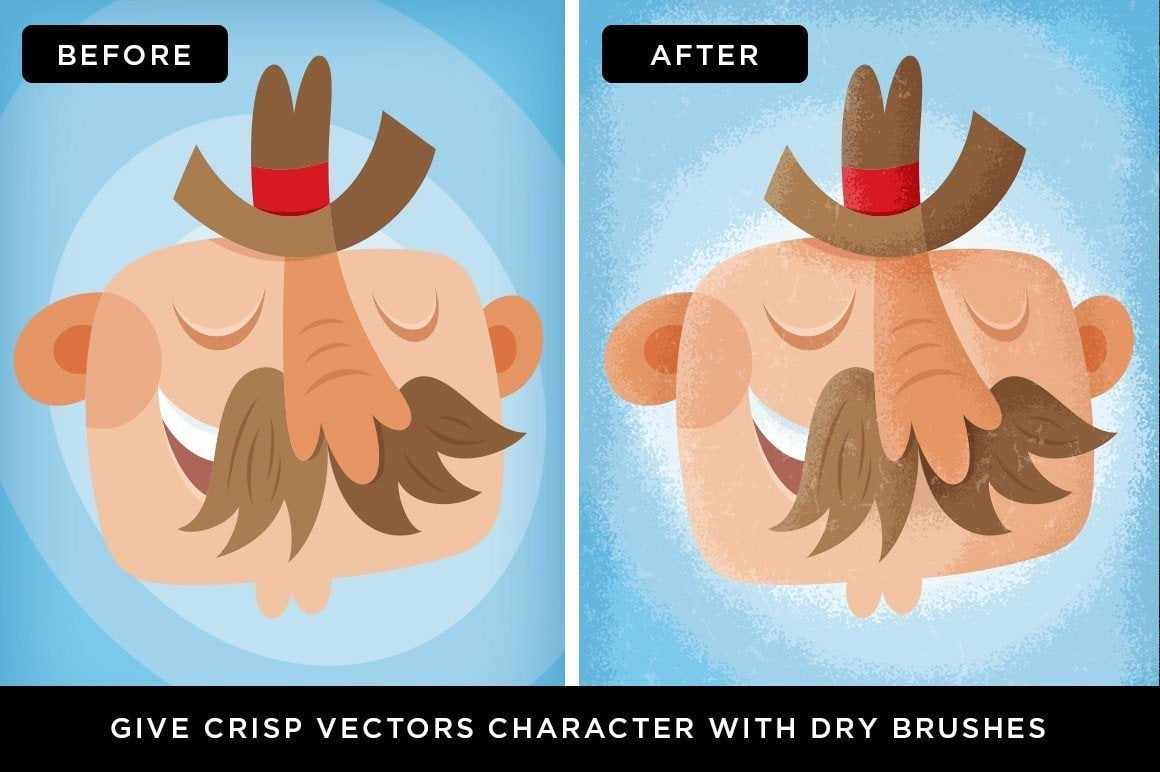 Vector Dry Brushes for Adobe Illustrator by Von Glitschka