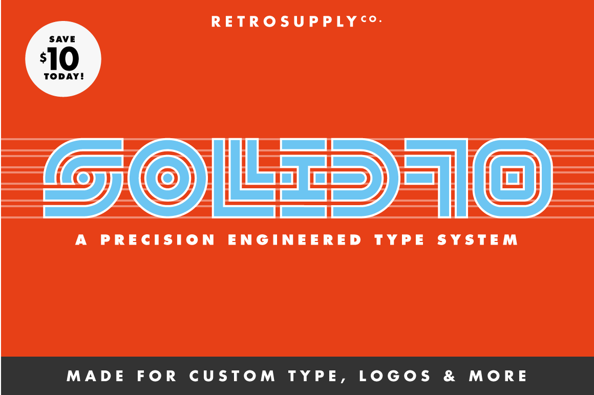 SOLID70 Font System by RetroSupply and The Studio Temporary