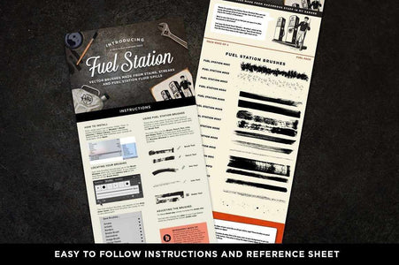 Fuel Station Vector Brushes for Adobe Illustrator Adobe Illustrator RetroSupply Co 