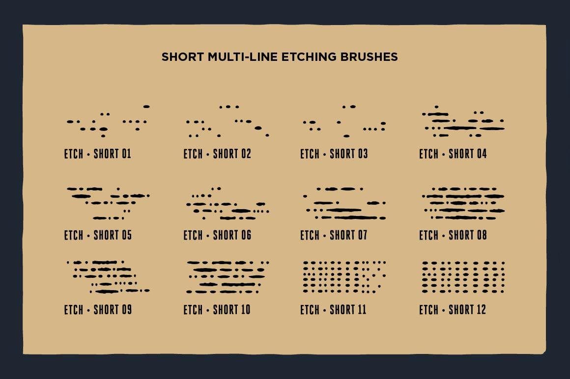 Grave Etcher | Vector Engraving Brushes for Affinity Designer Adobe Illustrator RetroSupply Co. 