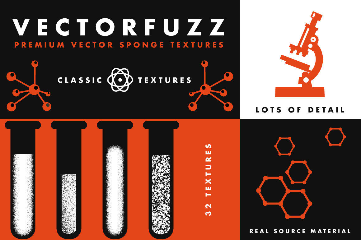 VectorFuzz Sponge Texture Brushes for Adobe Illustrator by RetroSupply by RetroSupply