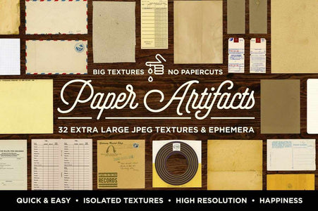 Paper Artifacts | Texture & Ephemera Bundle Textures RetroSupply Co 