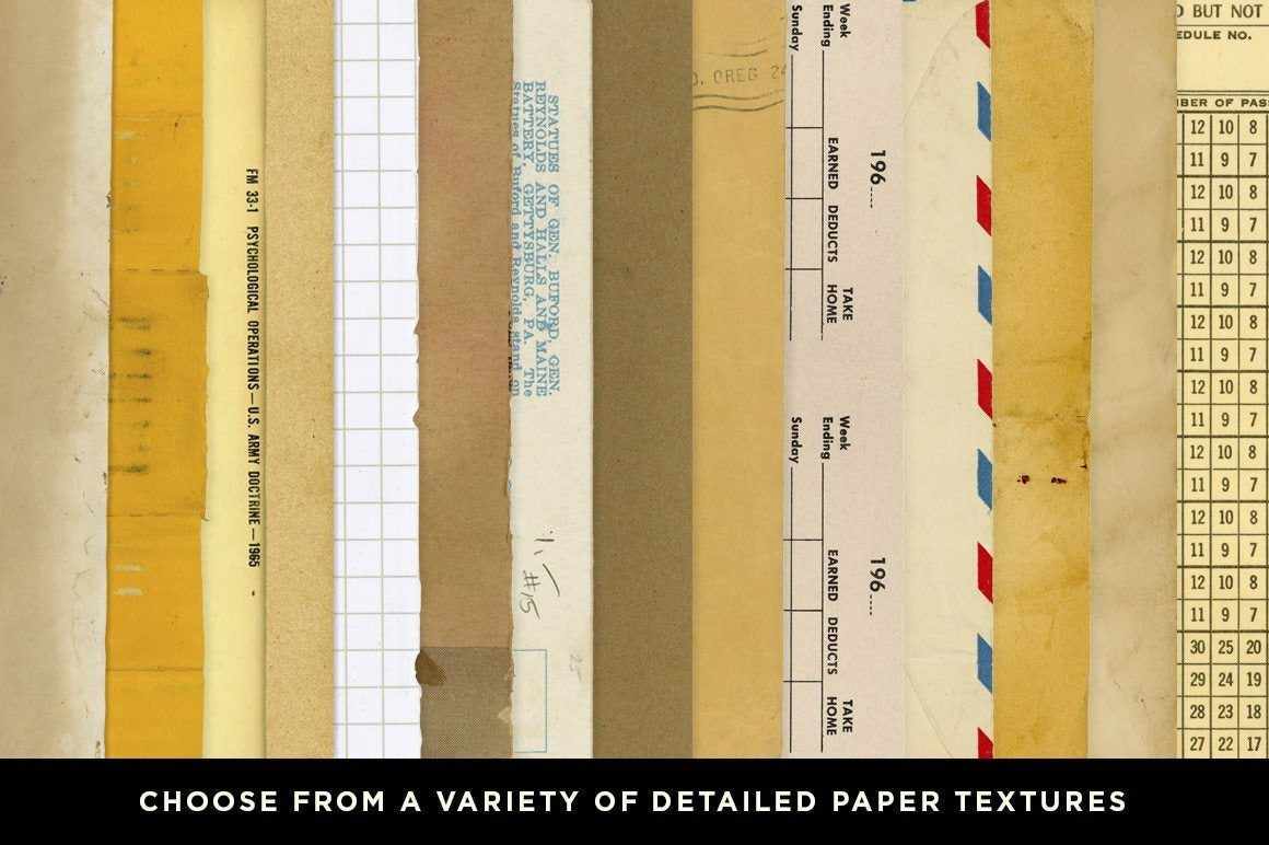 Paper Artifacts | Texture & Ephemera Bundle Textures RetroSupply Co 
