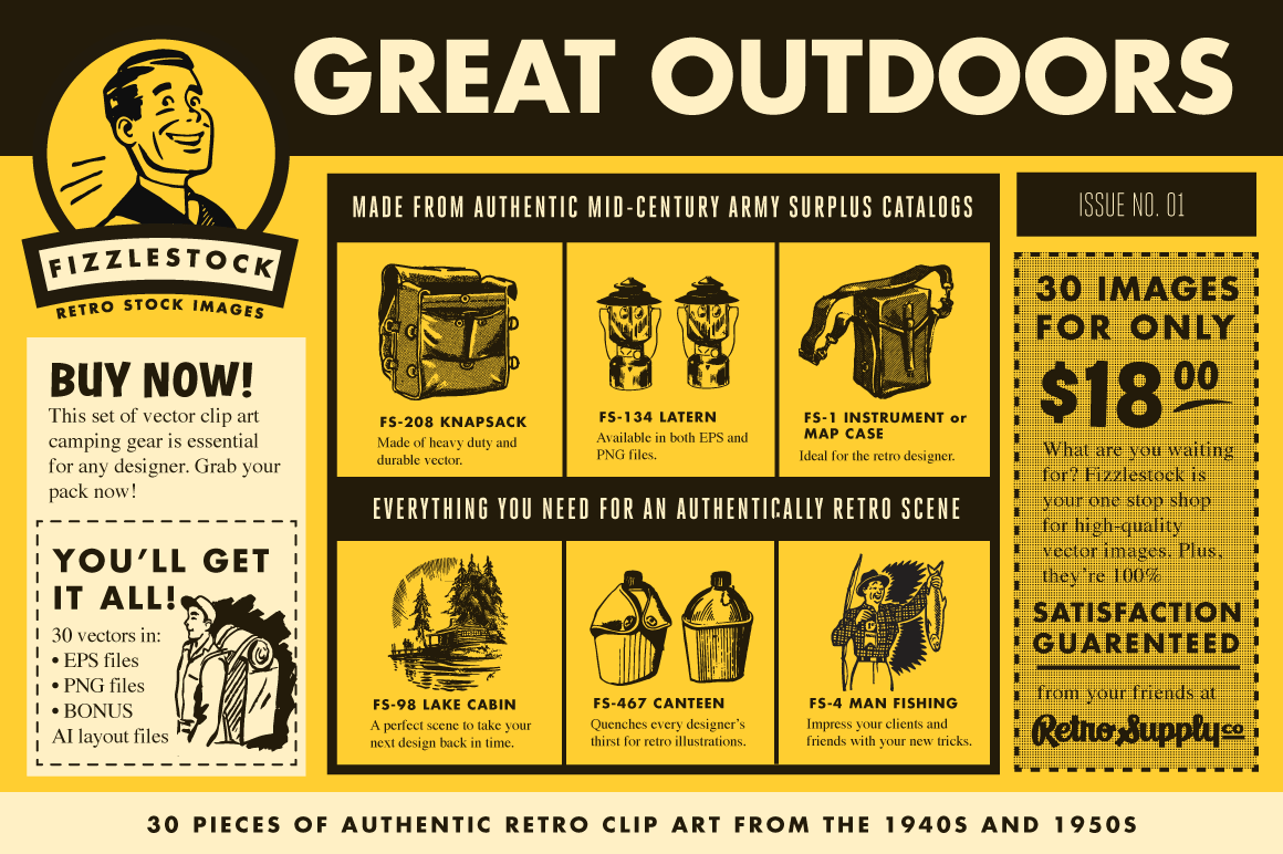 Great Outdoors | Retro Clip Art