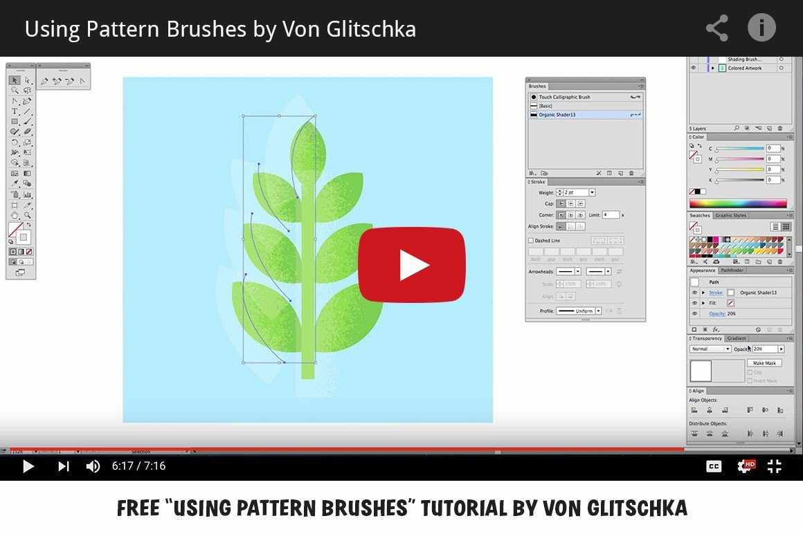 The Awesomely Organic Vector Brush Essential Bundle Adobe Illustrator Glitschka Studios 