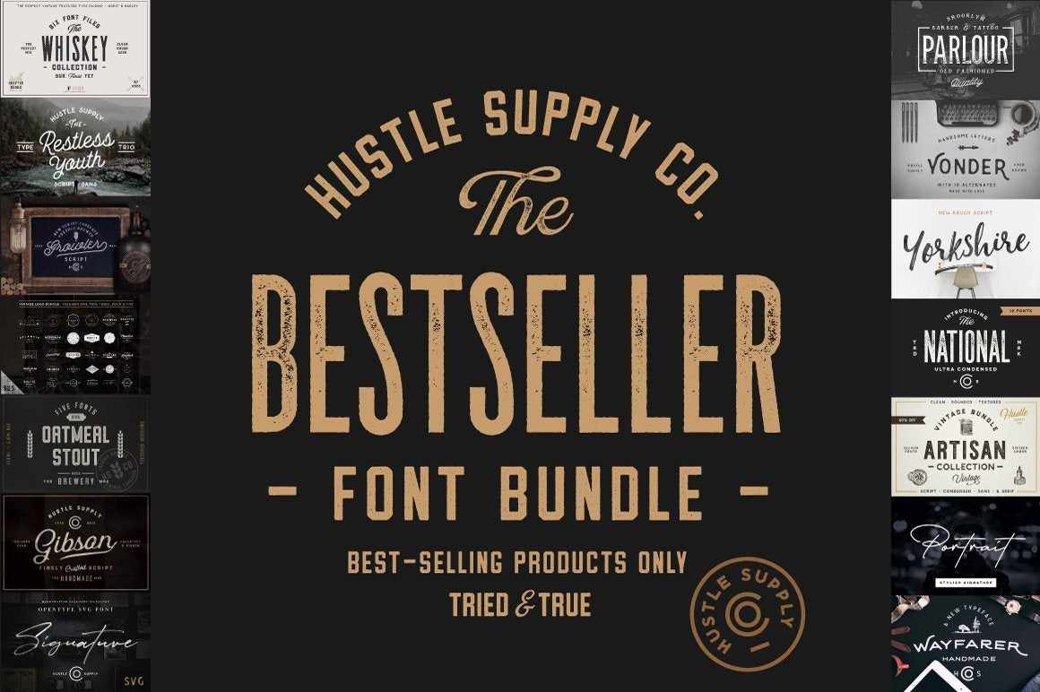 The Bestseller Font Bundle by HSCO Fonts RetroSupply Co. 