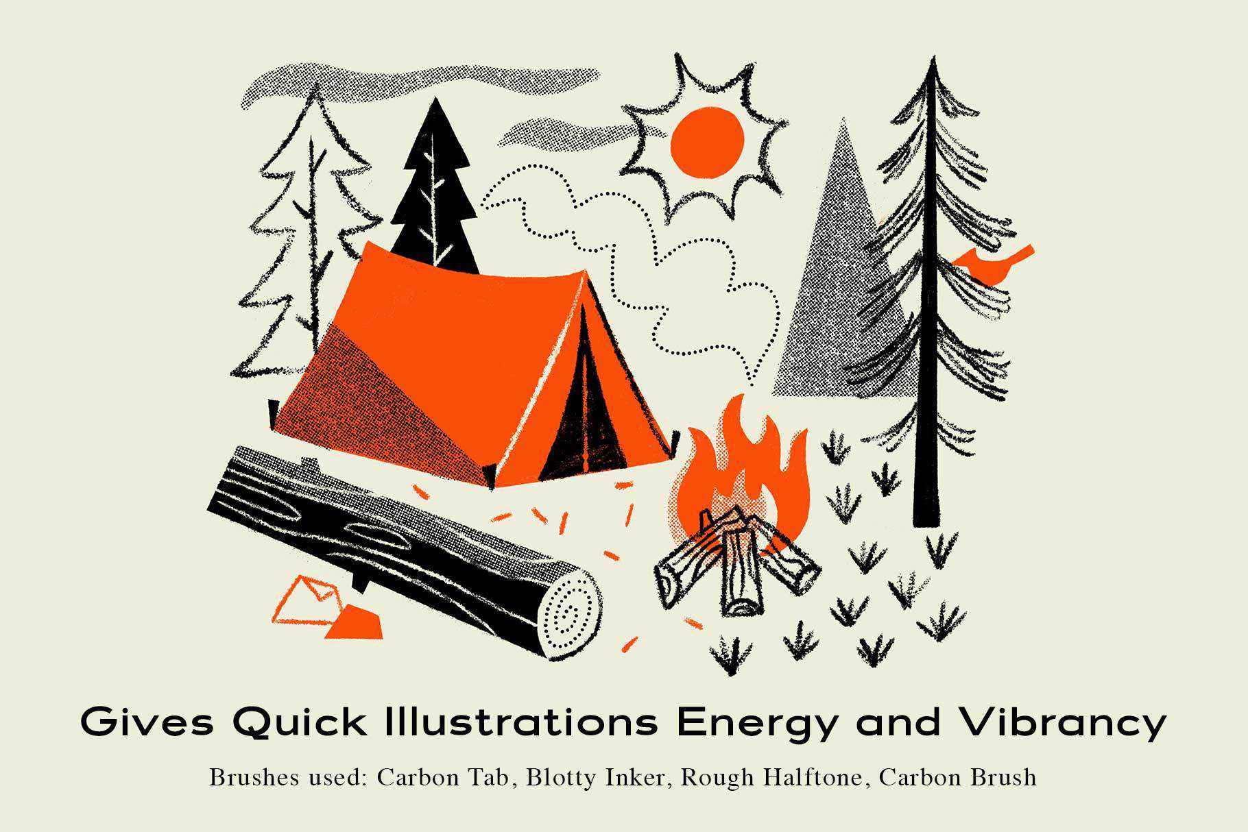 The Mid-Century Procreate Brush Pack by RetroSupply and Brave the Woods