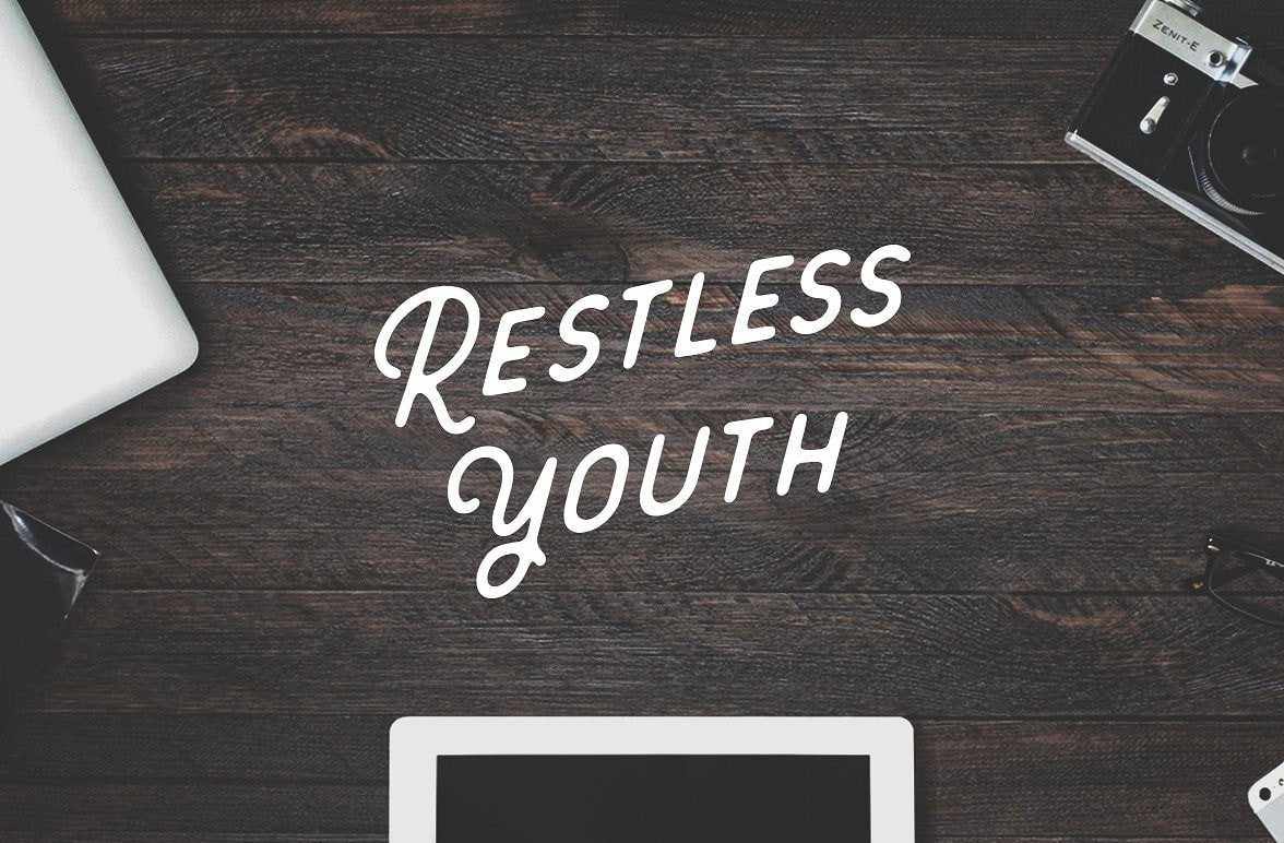 Restless Youth Script and Sans Font Collection by Hustle Supply Co.