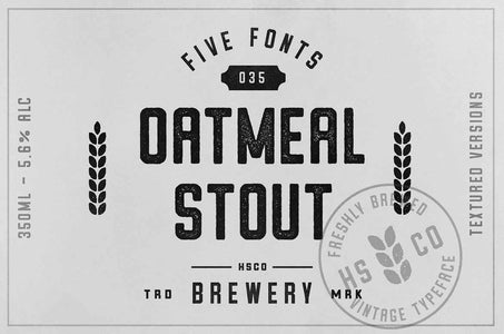 Oatmeal Stout Five Font Family by Hustle Supply Co. 