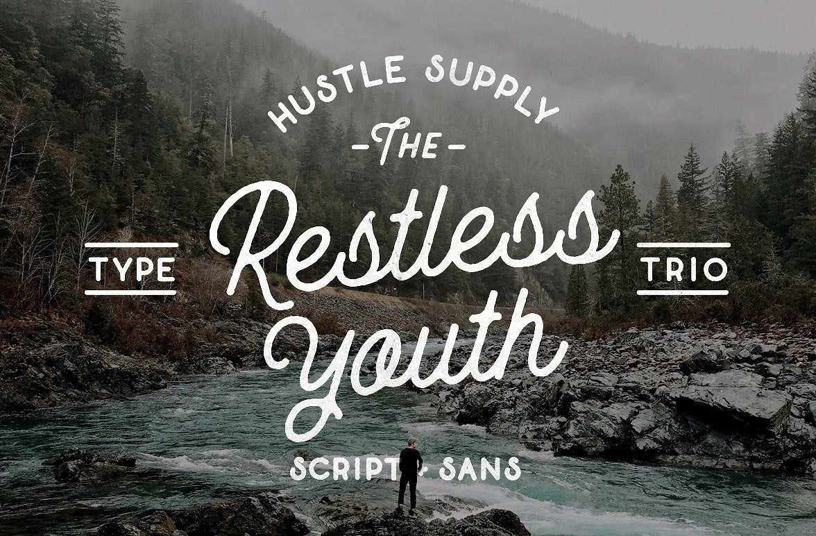 Restless Youth Script and Sans Font Collection by Hustle Supply Co.