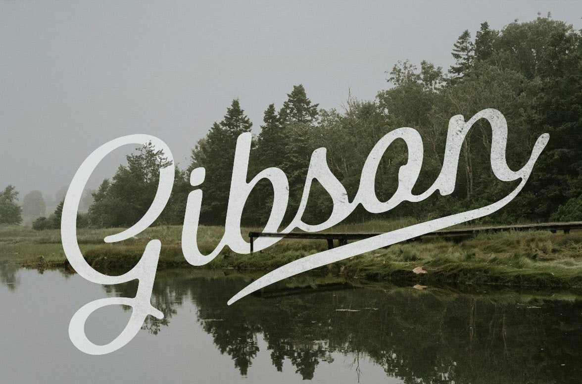 Gibson vintage script font by Hustle Supply Co.