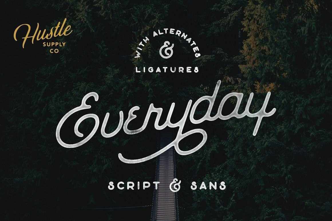 Everyday Script and Sans Font Bundle by Hustle Supply Co.