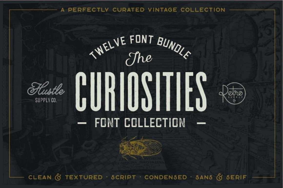 The Curiosities Font Collection Bundle RetroSupply Co 