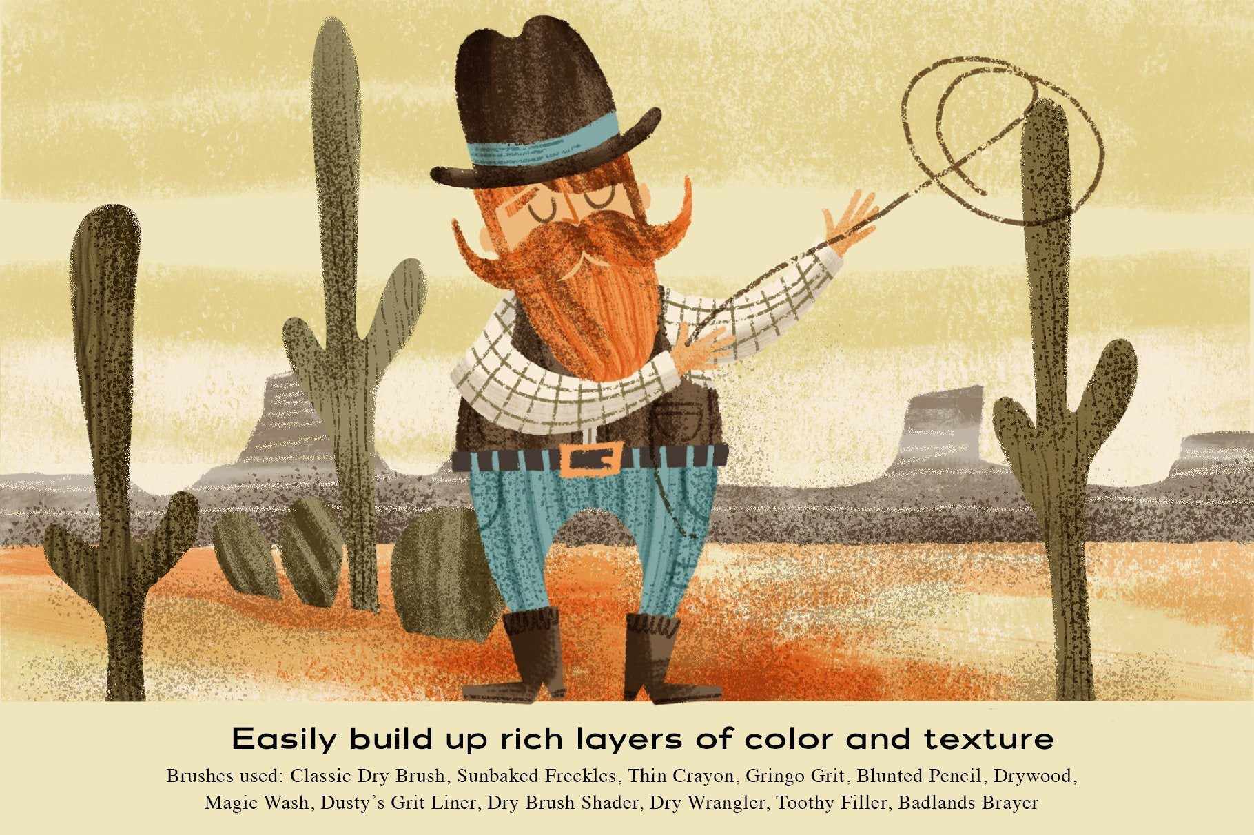 The Dry Brush Pack for Procreate RetroSupply Co. 