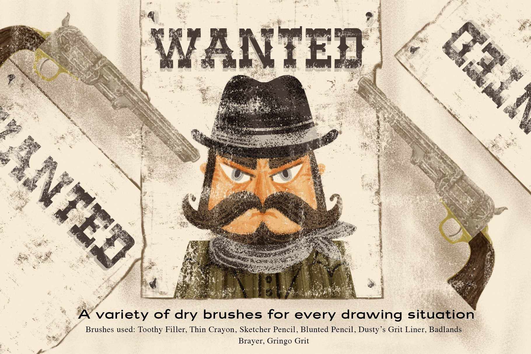 The Dry Brush Pack for Procreate RetroSupply Co. 