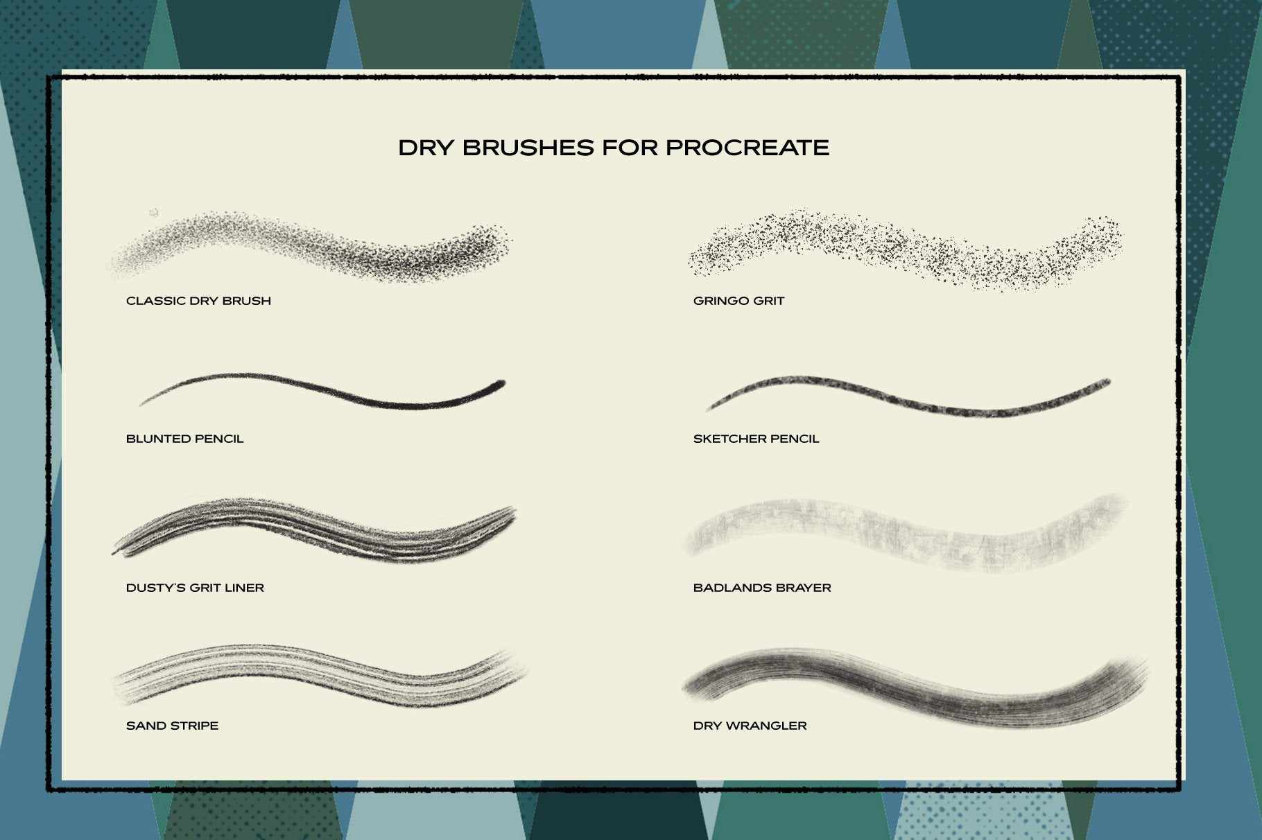 The Dry Brush Pack for Procreate RetroSupply Co. 