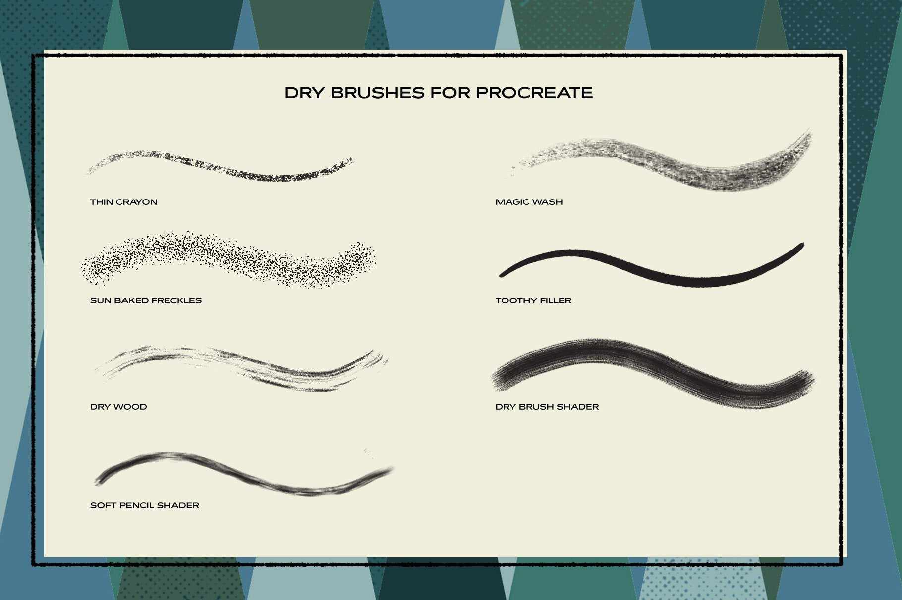 The Dry Brush Pack for Procreate RetroSupply Co. 