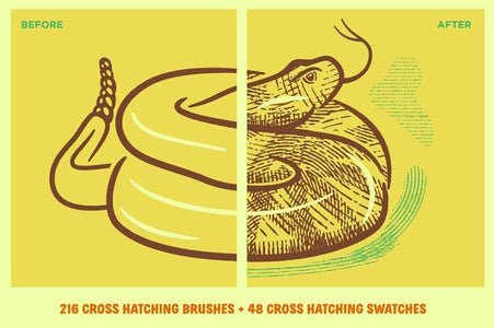 Cross-Country Crosshatchers Crosshatching Brushes for Adobe Illustrator by RetroSupply