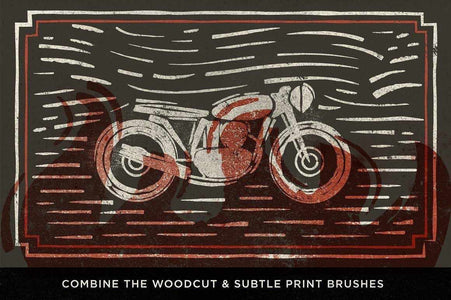 Woodcut Brushes for Adobe Illustrator by RetroSupply