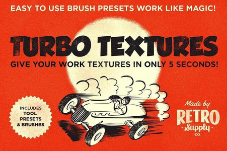 Turbo Textures Texture Brushes for Adobe Photoshop by RetroSupply