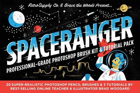SpaceRanger Professional Grade Photoshop Brushes by RetroSupply and Brave the Woods
