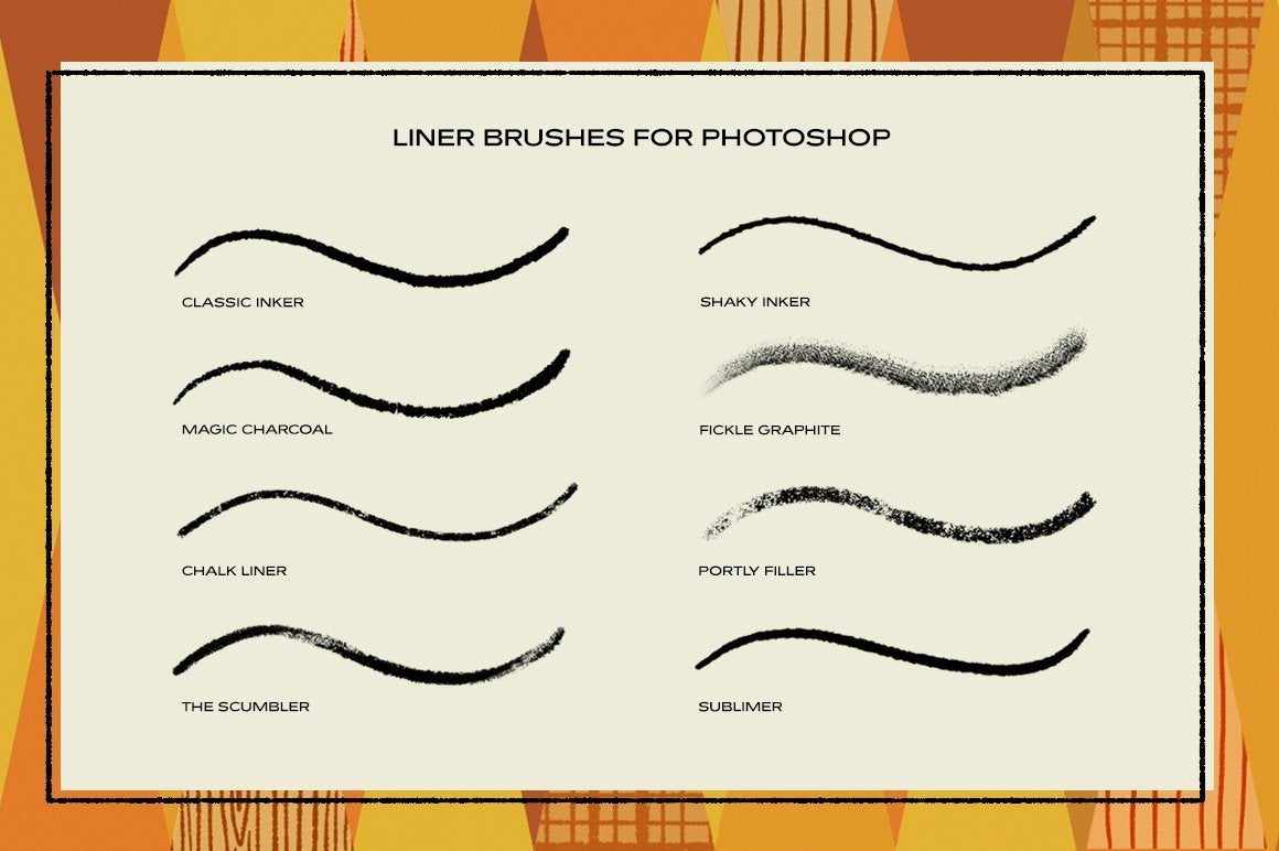 Meyella Garanti fisk og skaldyr The Liner Brush Pack for Photoshop - RetroSupply Co.