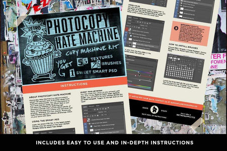 The Photocopy Hate Machine | Photoshop Bundle Adobe Photoshop RetroSupply Co 