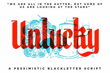 Unlucky Blackletter Script Font by RetroSupply