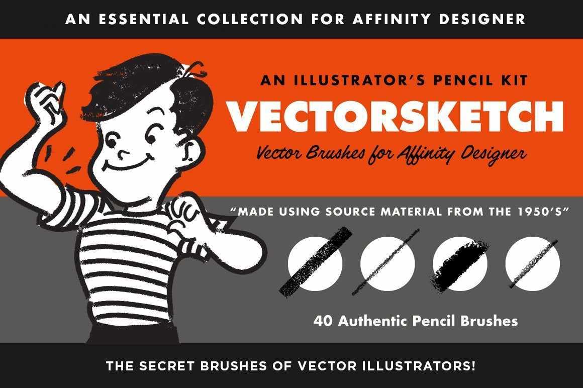 The Vector Brush Toolbox for Affinity Designer Affinity Designer Brushes RetroSupply Co. 