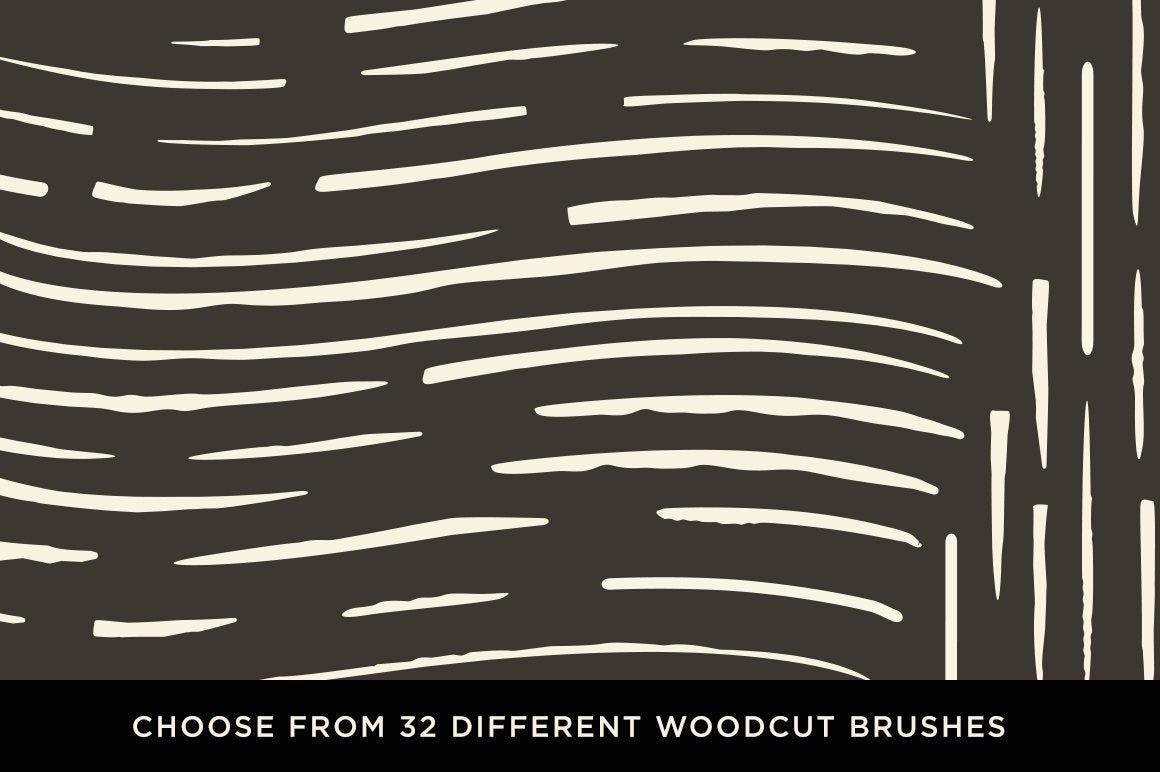 The Woodcut Brush Kit for Adobe Illustrator & Photoshop Adobe Illustrator RetroSupply Co 