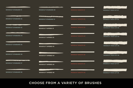 The Woodcut Brush Kit for Adobe Illustrator & Photoshop Adobe Illustrator RetroSupply Co 