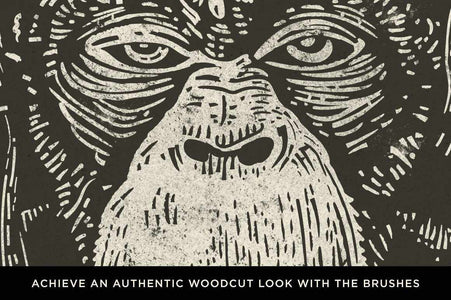 The Woodcut Brush Kit for Adobe Illustrator & Photoshop Adobe Illustrator RetroSupply Co 