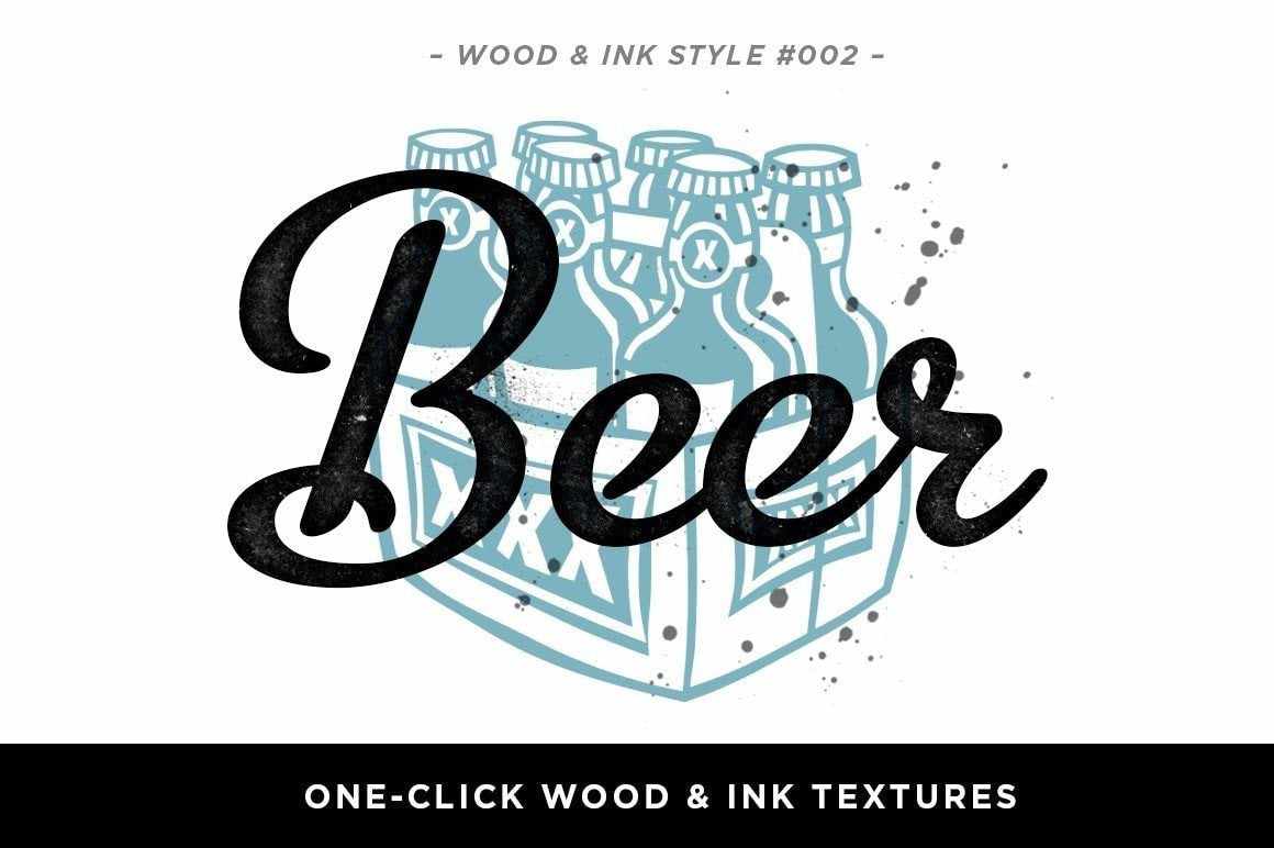 Wood & Ink Photoshop Texture Kit Adobe Photoshop RetroSupply Co 