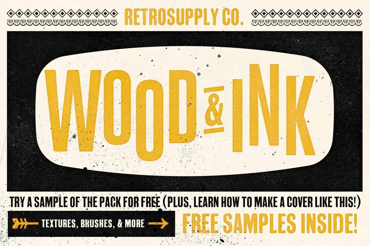 Wood & Ink Photoshop Texture Kit Adobe Photoshop RetroSupply Co 