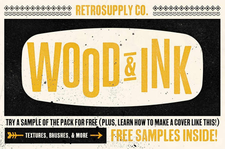 Wood & Ink Photoshop Texture Kit Adobe Photoshop RetroSupply Co 