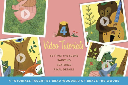 Woodland Wonderland Brush & Tutorial Pack Adobe Photoshop RetroSupply Co 